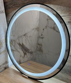 Черно LED огледало за баня кръгло Ф60 или Ф80
